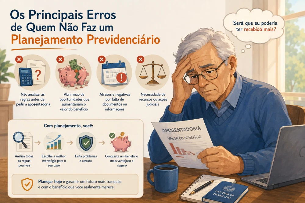 Pessoa preocupada analisando documentos do INSS