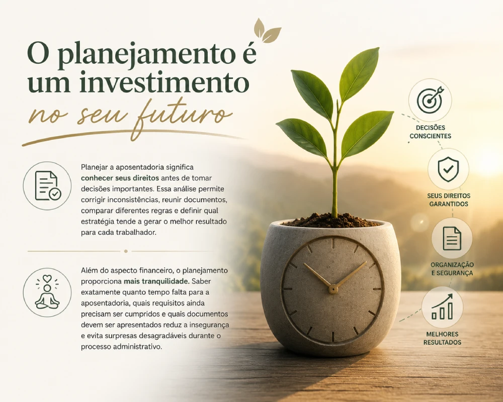 Pessoa planejando o futuro com segurança